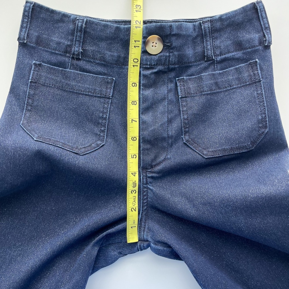 Anthropologie Maeve Collette Sparkle Denim Wide Leg Cropped Pants Womens 26 - Picture 12 of 16